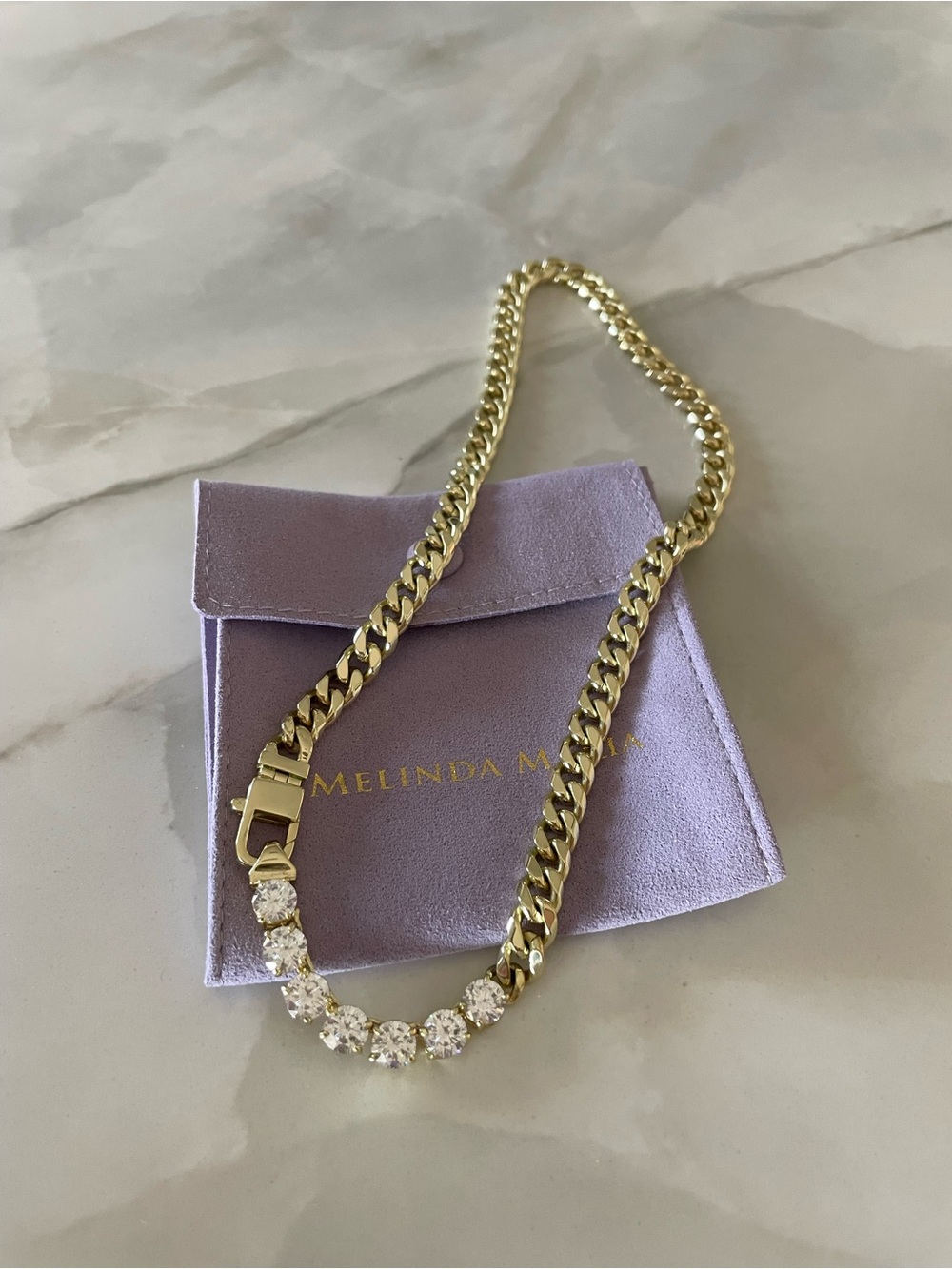 Melinda Maria Gold “Julian Loves Diamonds Necklace 6.8mm” - Picture 6 of 7